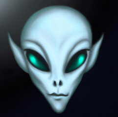 Digital art of an alien from another planet
