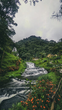 Paisaje de rio y naturaleza en Colombia - Santa rosa de cabal / Landscape of river and nature in Colombia