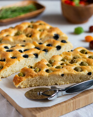 focaccia with olives