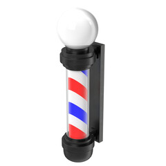 3D rendering illustration of a barber pole