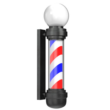 3D rendering illustration of a barber pole