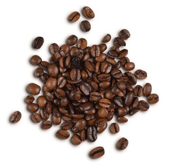 Pile of French Vanilla Coffee Beans Isolated