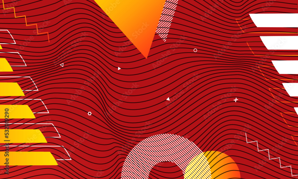 Aufkleber modern abstract geometric futuristic shapes with red gradient color background design