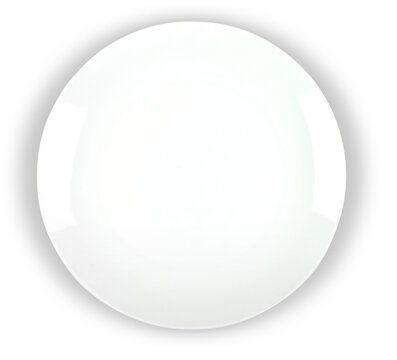 Round White Dinner Plate Isolated from Background