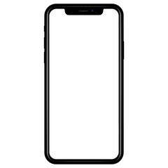Black smartphone mockup with transparent screen