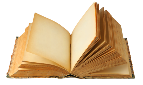 Old book cut out, open with blank pages