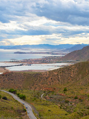 Landscape mountains sea village Spain