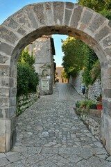Fototapeta na wymiar A narrow street in Caserta, an old town in Campania, Italy.