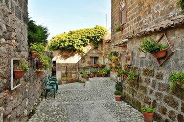 Fototapeta na wymiar A narrow street in Caserta, an old town in Campania, Italy.