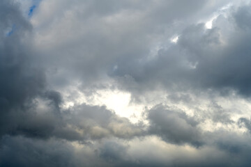 Dark background of storm clouds. Dramatic dark cloudy sky over the sea, natural background photo