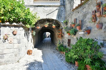 A narrow street in Caserta, an old town in Campania, Italy.