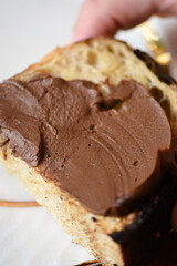 Toast with chocolate spread