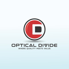 optical brand vector letter od logo design