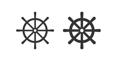 Ship's helm icon. Wheel symbol. Sign steer ship vector flat.