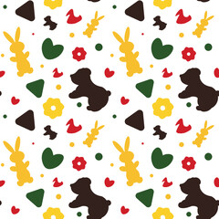 children colors pattern bears bunnies bright colored candy marmalade vector image