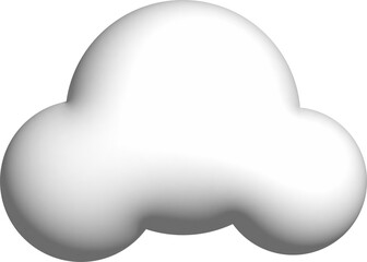Cloud 3d icon on the white background.	