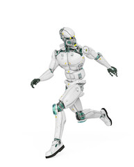 robot test is running and looking back