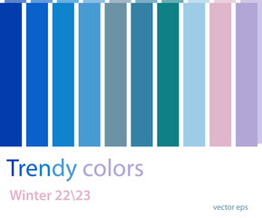 Winter colours pallete, trandy fashion set.