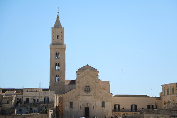 Fototapeta na wymiar View to Cattedrale della Madonna della Bruna e di Sant’Eustachio in Matera, Italy