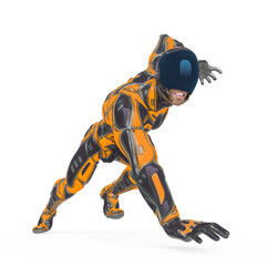 mega soldier is falling down