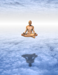 Meditation over clouds