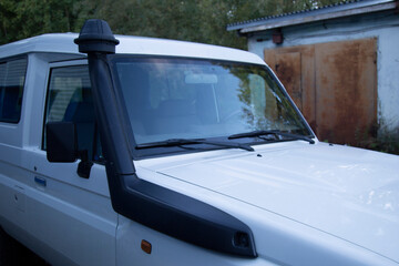 Snorkel for the car.A car accessory for a car for driving off-road and overcoming water obstacles.