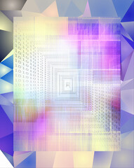 Square abstract with binary code
