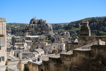 Obraz premium View to rock church of Santa Maria de Idris in Matera, Italy