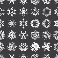 Snowflakes Seamless Pattern, Christmas Background