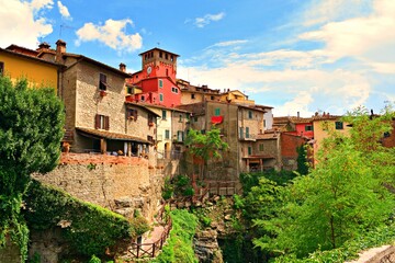 landscape of Loro Ciuffenna, ancient village located in Valdarno, Arezzo in Tuscany Italy