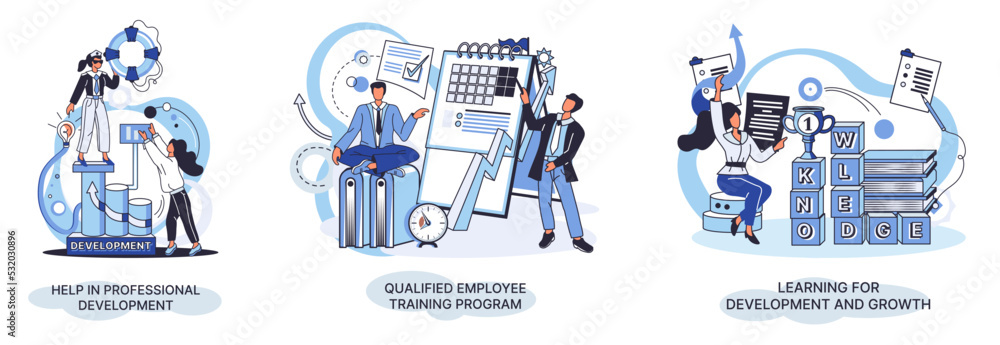 Fototapete help in professional development. qualified employee training program. learning for software develop