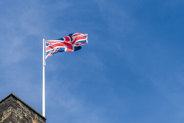 United Kingdom flag highlighted in the blue sky