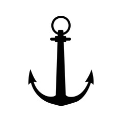 Navy ship anchor hook icon | Black Vector illustration |