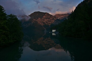 lake and mountains