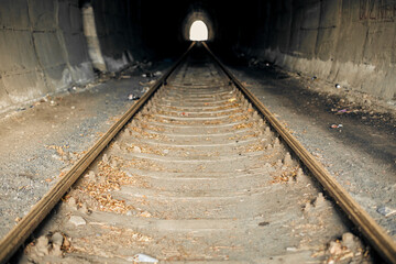 Railway entering a tunnel
