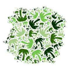 Fototapeta na wymiar Green of palm trees illustration transparent digital image 