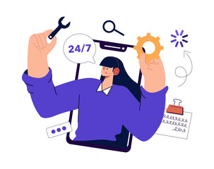 Call center, online 24 per 7 customer support. QA operator, Contact Us Customer Service For Personal Assistant Service