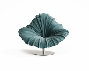 3d rendering of an Isolated light blue green soft modern lounge armchair	