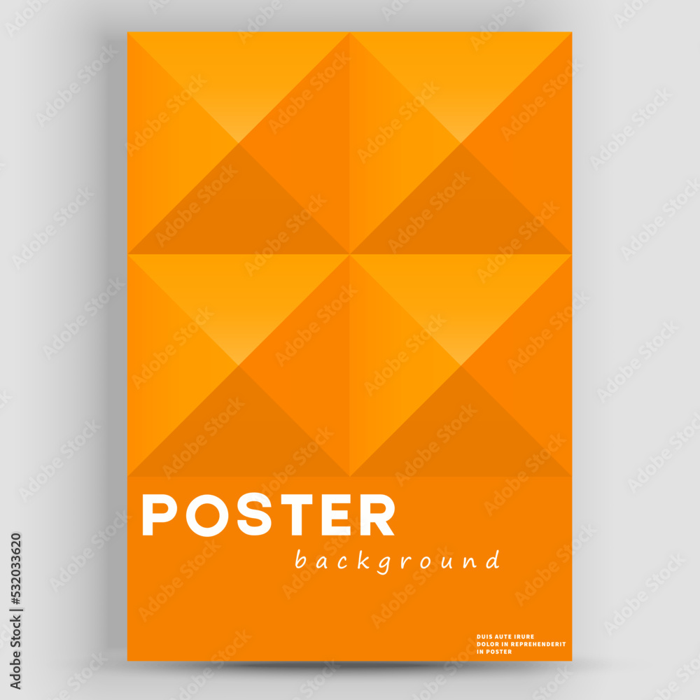 Poster business presentation vector a4 vertical orientation front page mock up. tile geometric elements bac