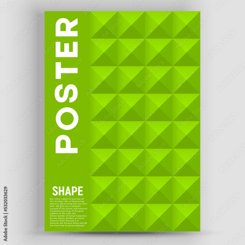 Poster business presentation vector a4 vertical orientation front page mock up. tile geometric elements bac