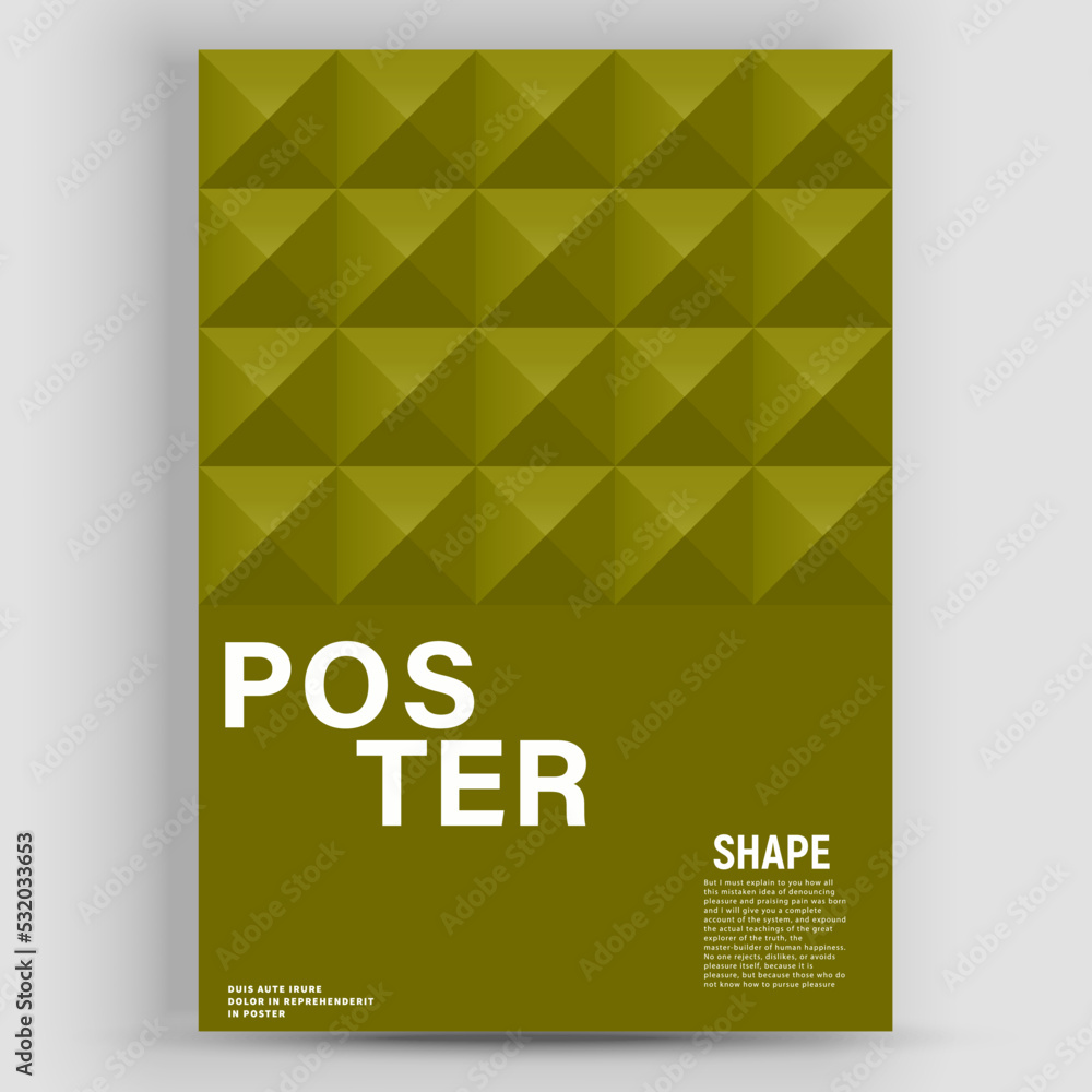 Poster business presentation vector a4 vertical orientation front page mock up. tile geometric elements bac