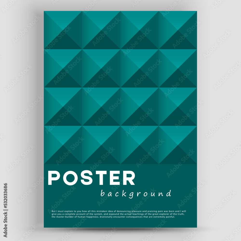 Poster business presentation vector a4 vertical orientation front page mock up. tile geometric elements bac