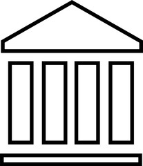Isolated icon of a bank. Concept of law and finance