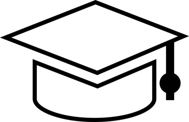 Isolated icon of a graduate hat. Concept of university, college and higher education. 
