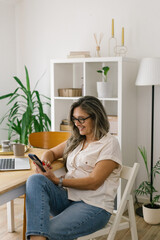 Lifestyle portrait of a businesswoman at home having a video call 