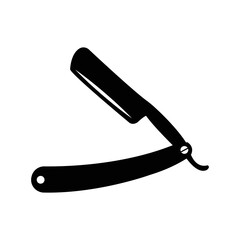 Hair shaver straight razor icon | Black Vector illustration |