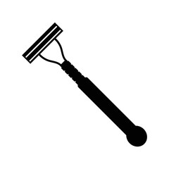 On time shaving razor icon | Black Vector illustration |