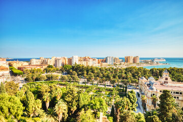 Fototapeta na wymiar Malaga Aerial View during a Sunny Day