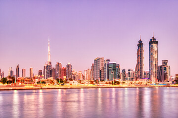 Dubai Skyline at Sunset, United Arab Emirates