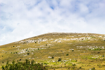 Rtanj, Serbian natural pyramid with blue sky. Wallpaper like picture. Serbian Hiking peak. Serbian nature. Aliens legend in Serbia.Serbian Hiking center
